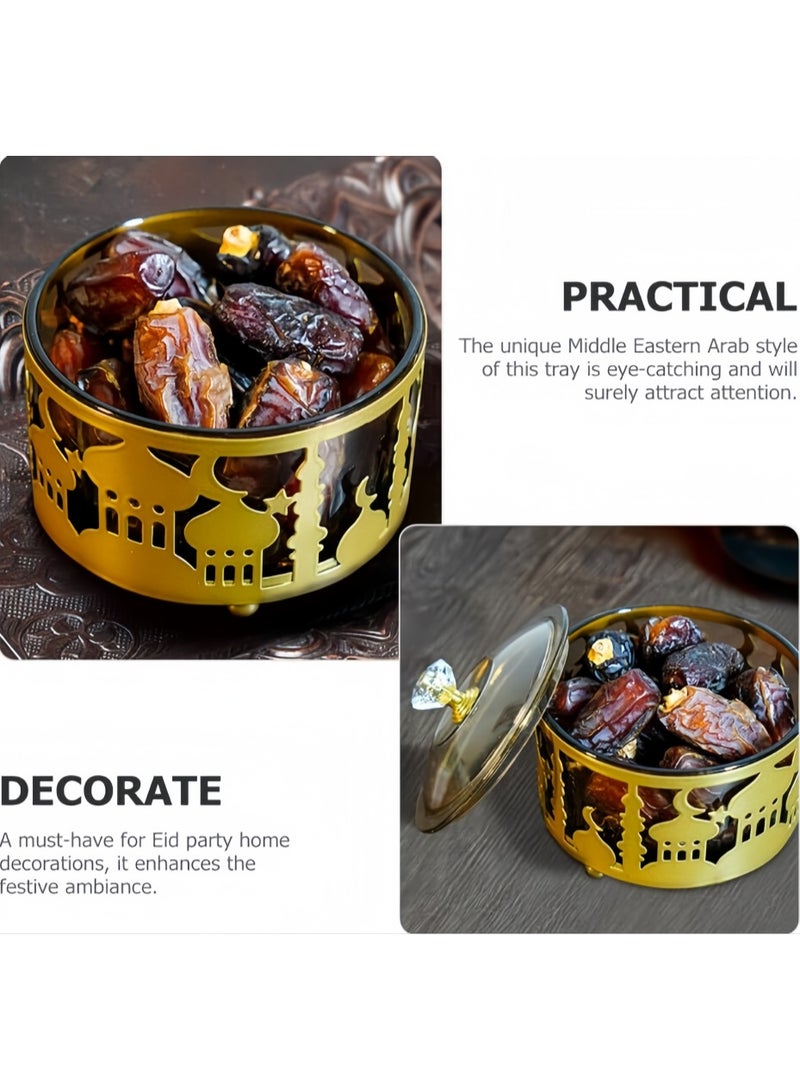 Middle Eastern Eid Candy Serving Tray, Elegant Dessert Plate for Ramadan Celebrations, Dried Fruit Storage Snack Display Home Decor Accent for Family Gatherings (YB-Candy01L) - Image 5